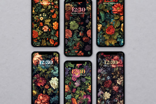 Dark Cottagecore - Vintage Floral | Phone Wallpaper Bundle